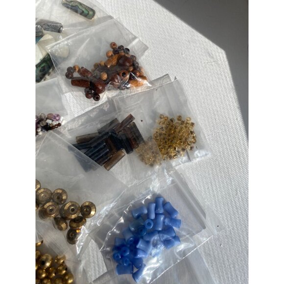 Mixed bead Lot Multiple Colors, Sizes, Stone, Acrylic, Ceramic, Wood, Metal, Gla - Picture 8 of 8